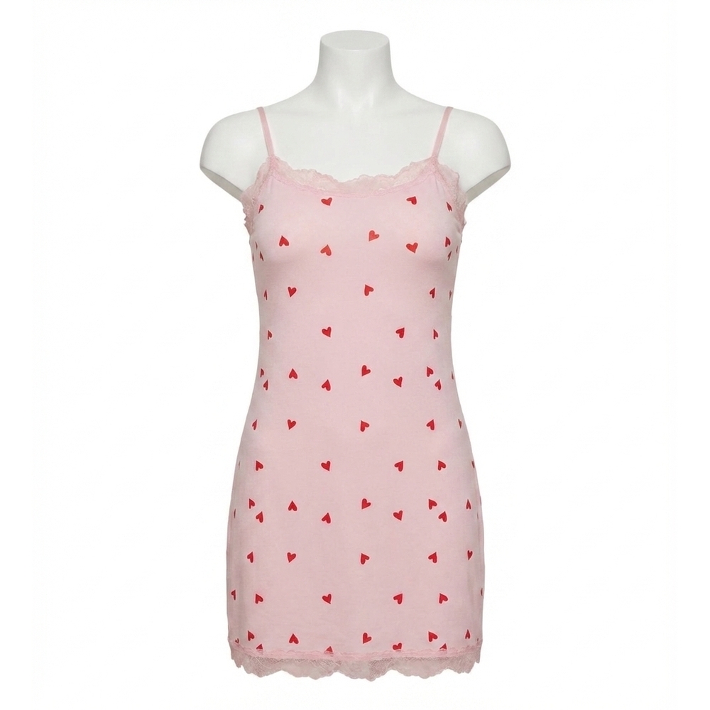 NEW Z SUPPLY little things heart chemise in pink marshmallow